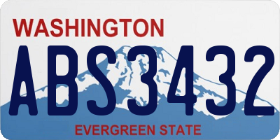 WA license plate ABS3432