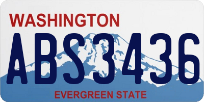 WA license plate ABS3436