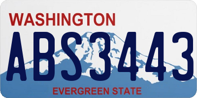 WA license plate ABS3443
