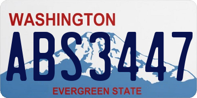 WA license plate ABS3447
