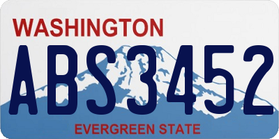 WA license plate ABS3452