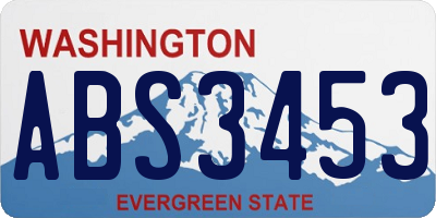 WA license plate ABS3453