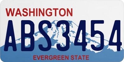 WA license plate ABS3454