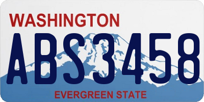 WA license plate ABS3458