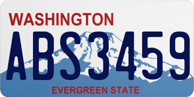 WA license plate ABS3459