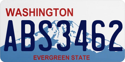 WA license plate ABS3462