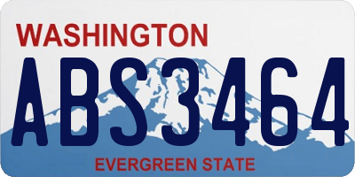 WA license plate ABS3464