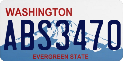 WA license plate ABS3470