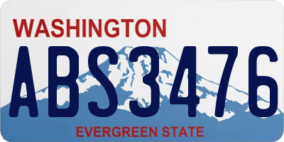 WA license plate ABS3476