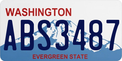 WA license plate ABS3487