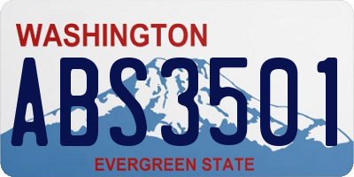 WA license plate ABS3501