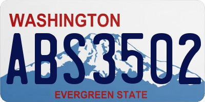 WA license plate ABS3502