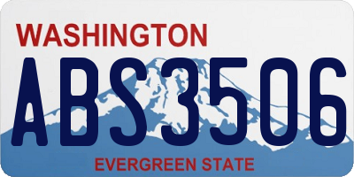 WA license plate ABS3506