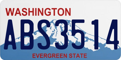 WA license plate ABS3514