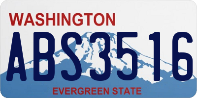 WA license plate ABS3516