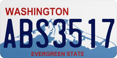 WA license plate ABS3517
