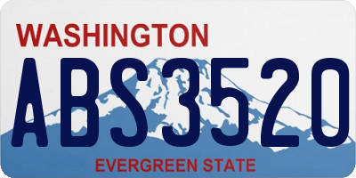 WA license plate ABS3520