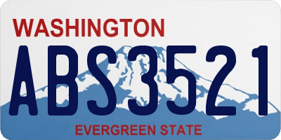 WA license plate ABS3521