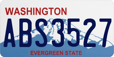 WA license plate ABS3527