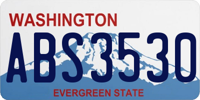 WA license plate ABS3530