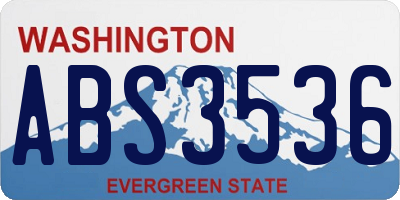 WA license plate ABS3536