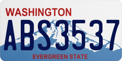 WA license plate ABS3537