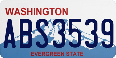 WA license plate ABS3539