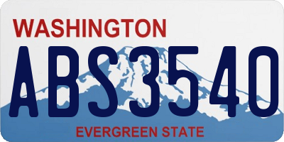 WA license plate ABS3540