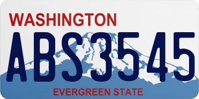 WA license plate ABS3545
