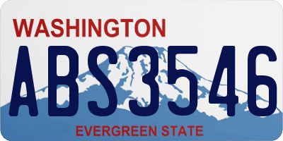 WA license plate ABS3546