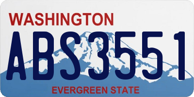 WA license plate ABS3551
