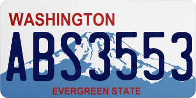 WA license plate ABS3553