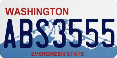 WA license plate ABS3555