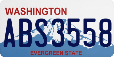 WA license plate ABS3558
