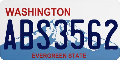 WA license plate ABS3562