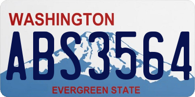 WA license plate ABS3564