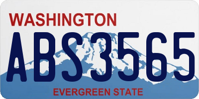 WA license plate ABS3565