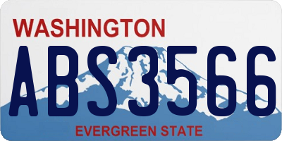 WA license plate ABS3566