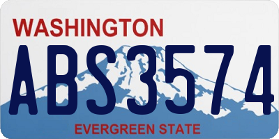 WA license plate ABS3574