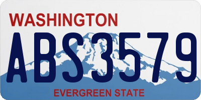 WA license plate ABS3579