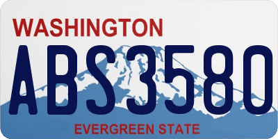 WA license plate ABS3580