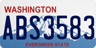 WA license plate ABS3583