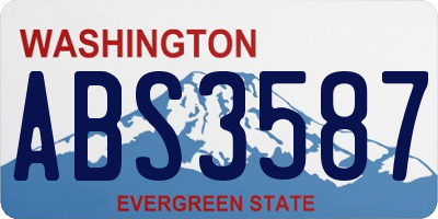 WA license plate ABS3587
