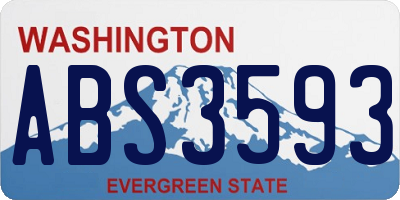 WA license plate ABS3593