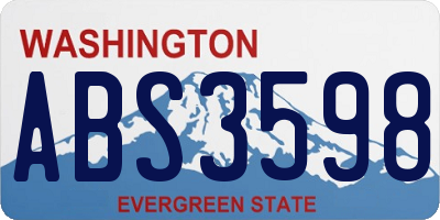WA license plate ABS3598