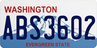 WA license plate ABS3602