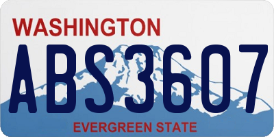 WA license plate ABS3607