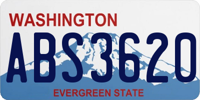 WA license plate ABS3620