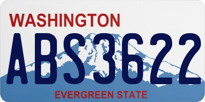 WA license plate ABS3622