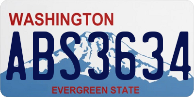 WA license plate ABS3634